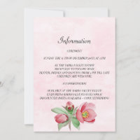 Elegant Wedding Information Card. Invitation