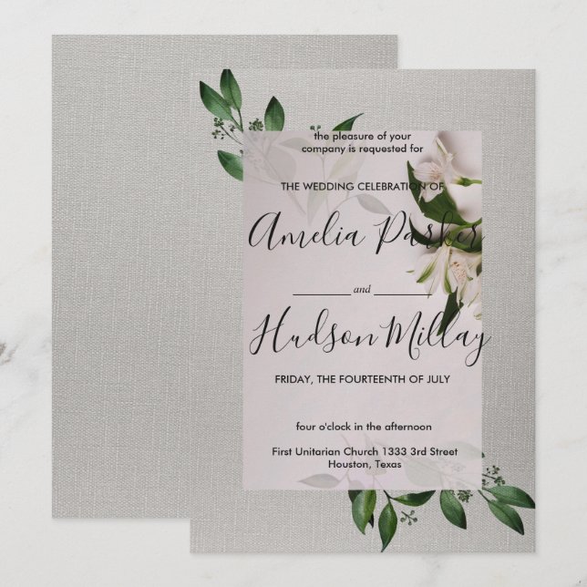Elegant wedding invitation (Front/Back)
