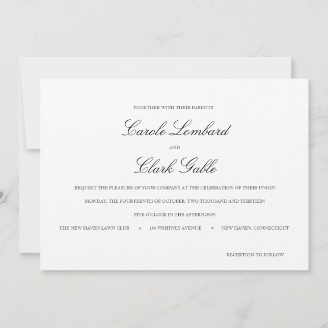 Elegant Wedding Invitation (Front)