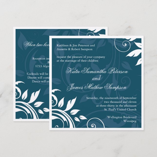 Elegant Wedding Invitation (Front/Back)
