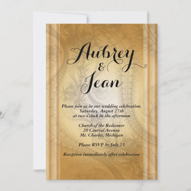 Elegant wedding invitation (Front)