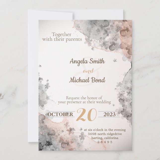 Elegant wedding invitation  (Front)