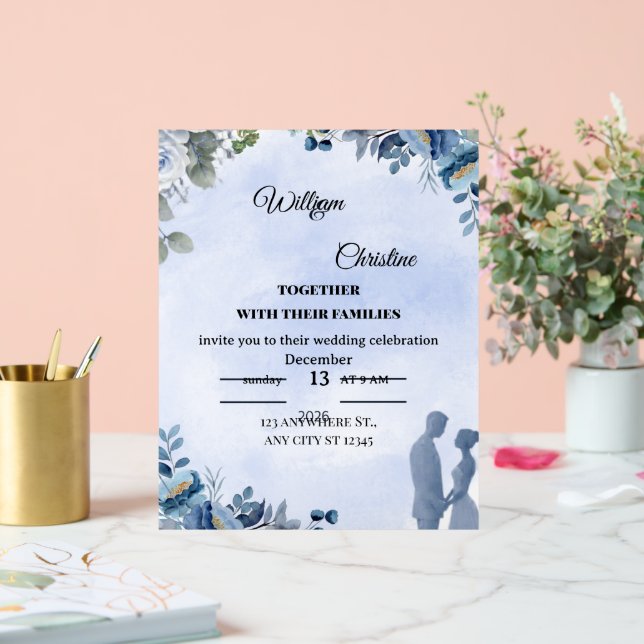 Elegant Wedding Invitation Acrylic Sign (Wedding)