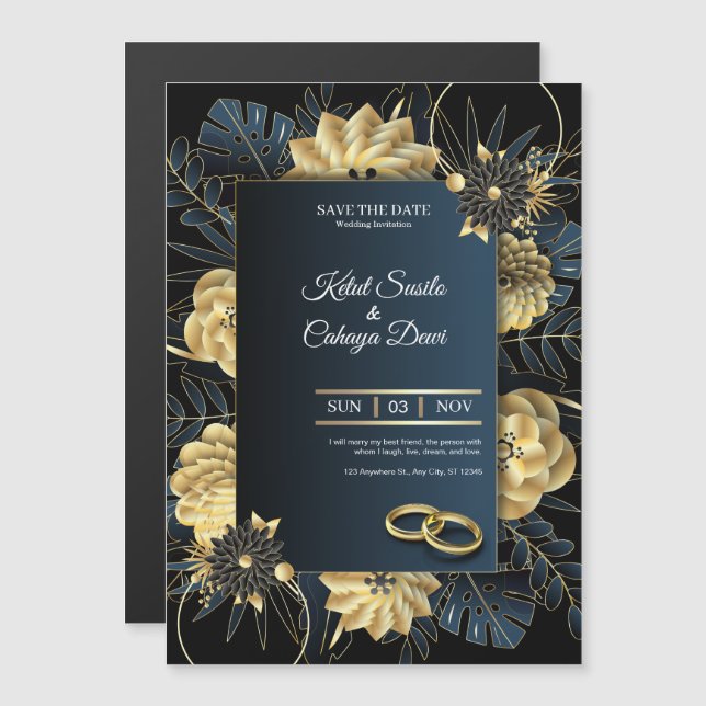 Elegant Wedding Invitation Card (Front/Back)