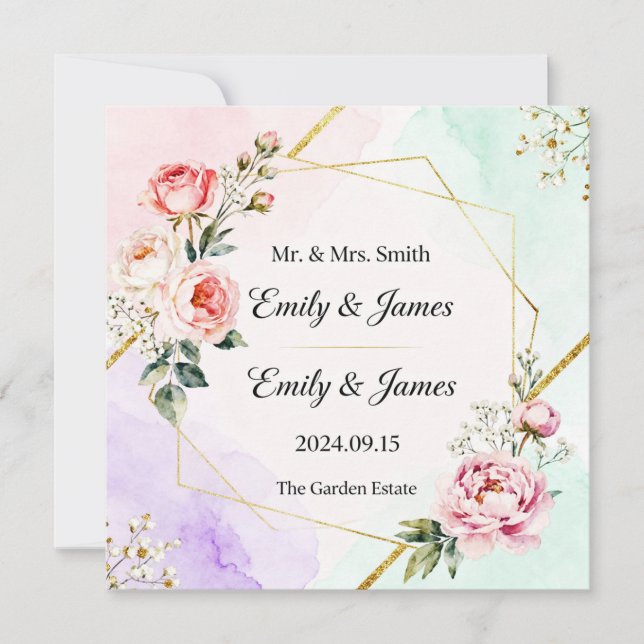 elegant  wedding invitation card (Front)