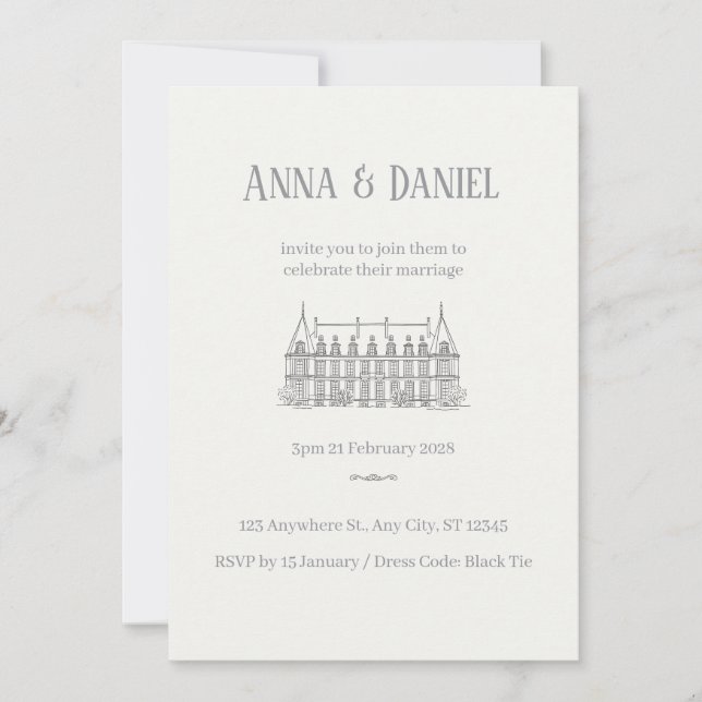 Elegant Wedding Invitation Card  (Front)