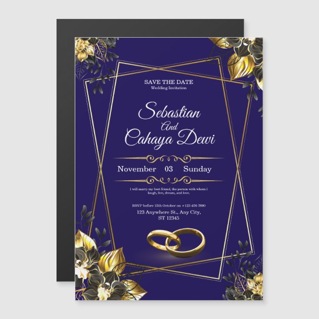 Elegant Wedding Invitation Card (Front/Back)