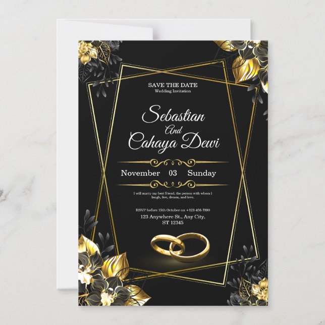 Elegant Wedding Invitation Card (Front)