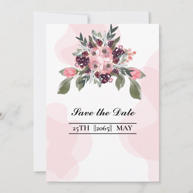 Elegant Wedding Invitation Card Colour Design Temp (Back)