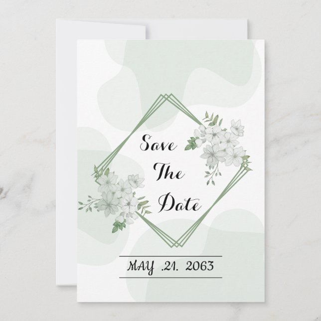 Elegant Wedding Invitation Card Design Vector (Back)