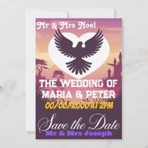 Elegant Wedding Invitation Card with a Heart-Shape