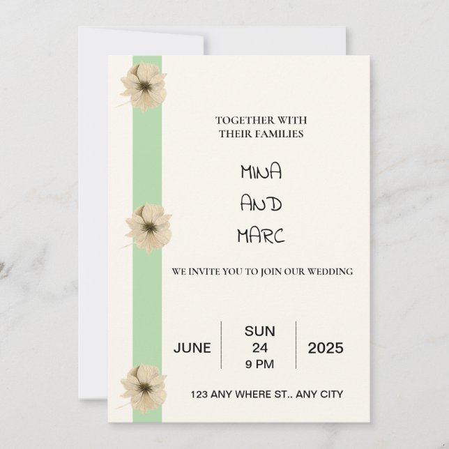 Elegant Wedding Invitation – Classic Floral Design (Front)