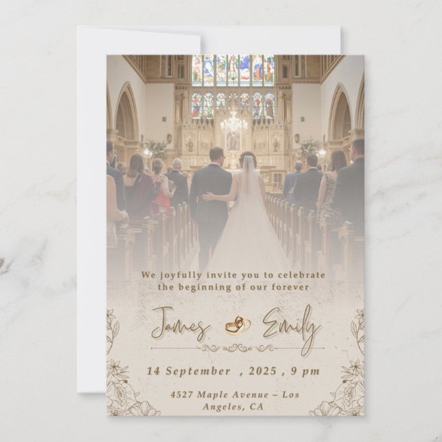 Elegant Wedding Invitation | Customisable Template (Front)