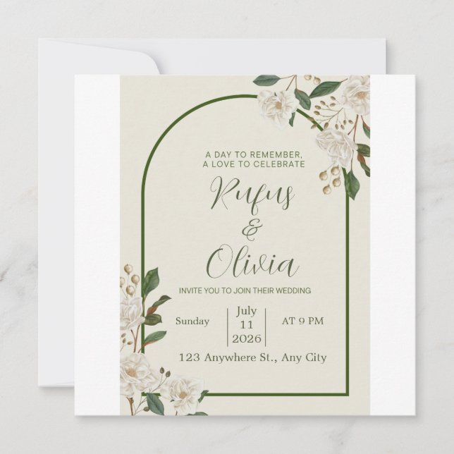Elegant Wedding Invitation Design – Personalised (Front)