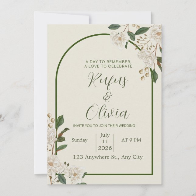Elegant Wedding Invitation Design – Personalised (Front)
