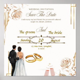 Elegant Wedding Invitation Design - Timeless Beaut Poster
