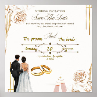 Elegant Wedding Invitation Design - Timeless Beaut Poster