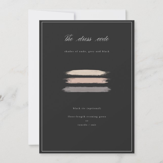 Elegant Wedding Invitation Dress Code Card (Front)