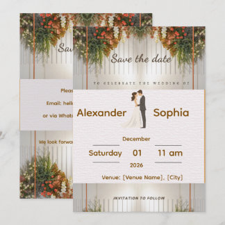 Elegant Wedding Invitation | Editable Names, Date 