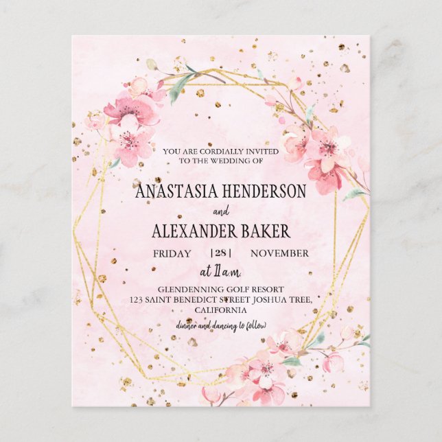 Elegant wedding invitation. Flyer (Front)