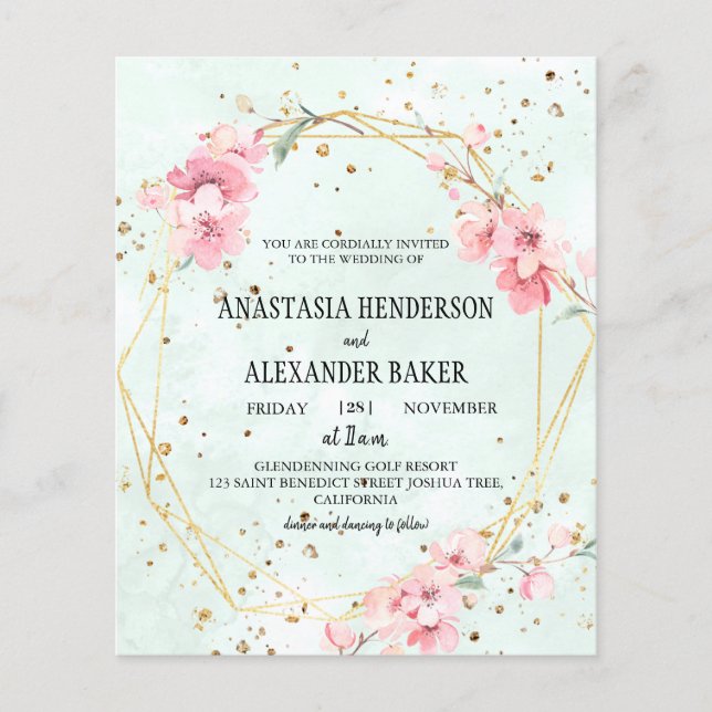 Elegant wedding invitation. Flyer (Front)