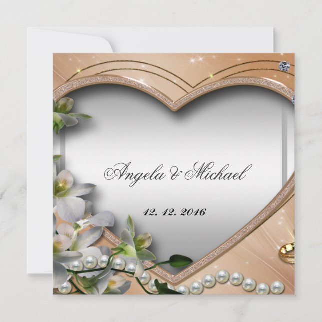 Elegant  Wedding Invitation Heart (Front)
