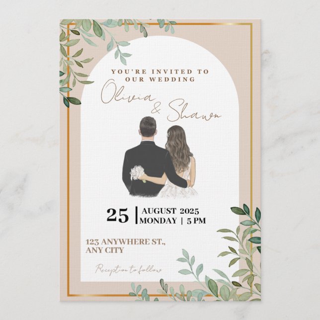 Elegant Wedding Invitation | Modern Romantic  (Front)