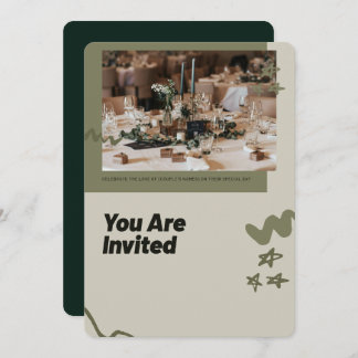 Elegant Wedding Invitation | Modern Rustic Green