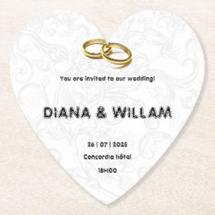 Elegant Wedding Invitation Paper Coaster
