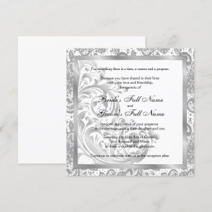 Elegant Wedding Invitation - Silver