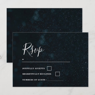 Elegant Wedding Invitation starry night Rsvp Card