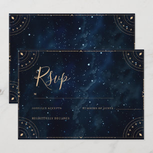 Elegant Wedding Invitation starry night Rsvp Card