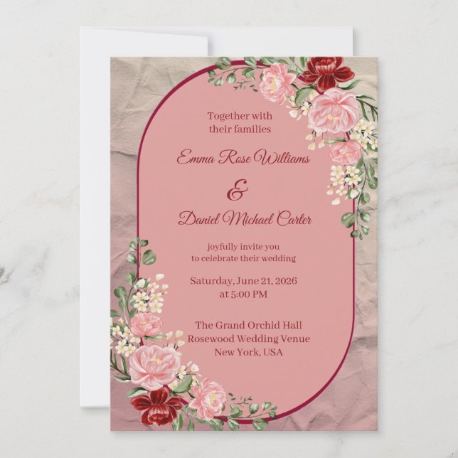 Elegant Wedding Invitation Template (Front)