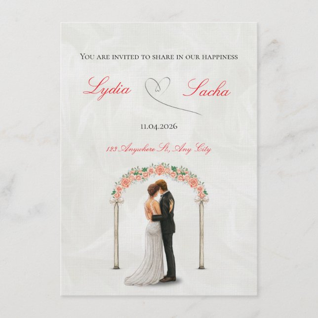 Elegant Wedding Invitation Template (Front)