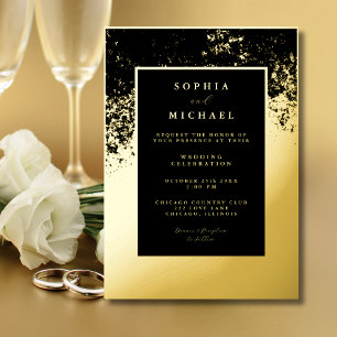 Elegant Wedding Invitation Template Photo Foil 