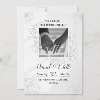 Elegant Wedding Invitation with Floral Design