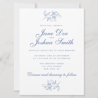Elegant Wedding Invitation with Greenery