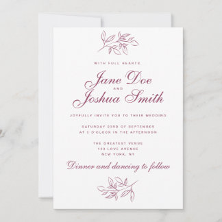 Elegant Wedding Invitation with Greenery