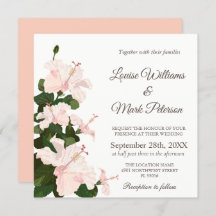 Elegant  Wedding Invitation with Hibiscus Flower