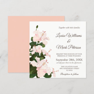 Elegant  Wedding Invitation with Hibiscus Flower