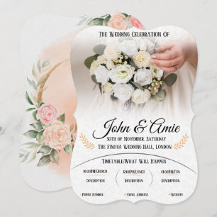 elegant wedding invitation with roses