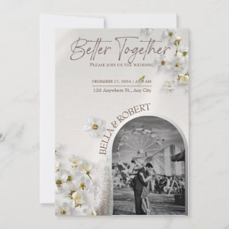 Elegant Wedding Invitation with Silver Glitter