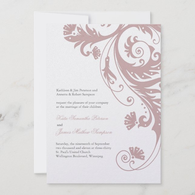 Elegant  Wedding Invitations (Front)