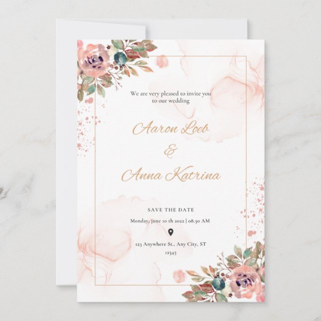 Elegant wedding invitations (Front)