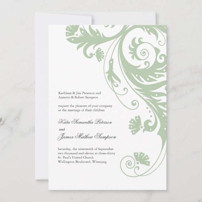 Elegant  Wedding Invitations (Front)