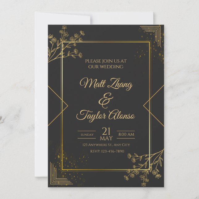 Elegant Wedding Invitations Card (Front)