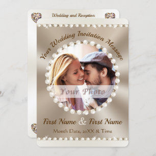 Elegant Wedding Invitations with Photo, or Delete