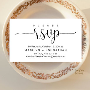 Elegant Wedding Invites RSVP via Phone or Email