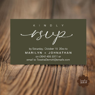 Elegant Wedding Invites RSVP via Phone or Email
