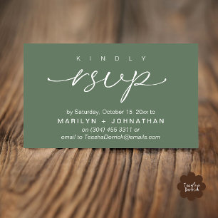 Elegant Wedding Invites RSVP via Phone or Email